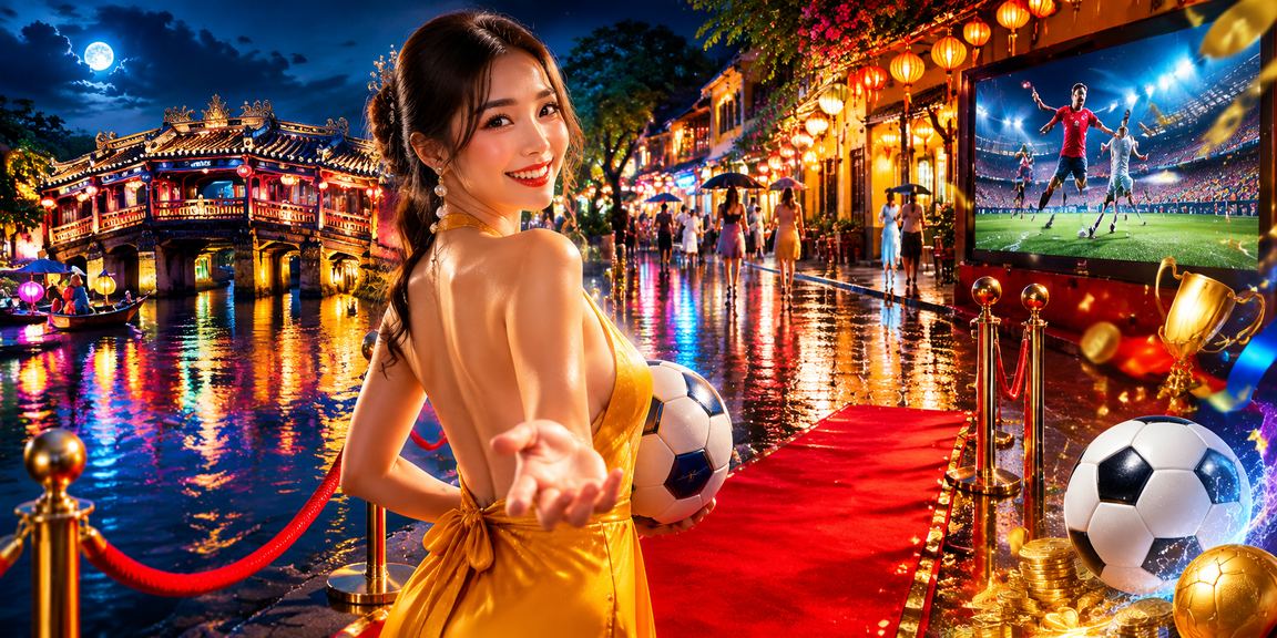Người dùng xem kèo thể thao ban đêm tại chợ đêm Hội An trên điện thoại