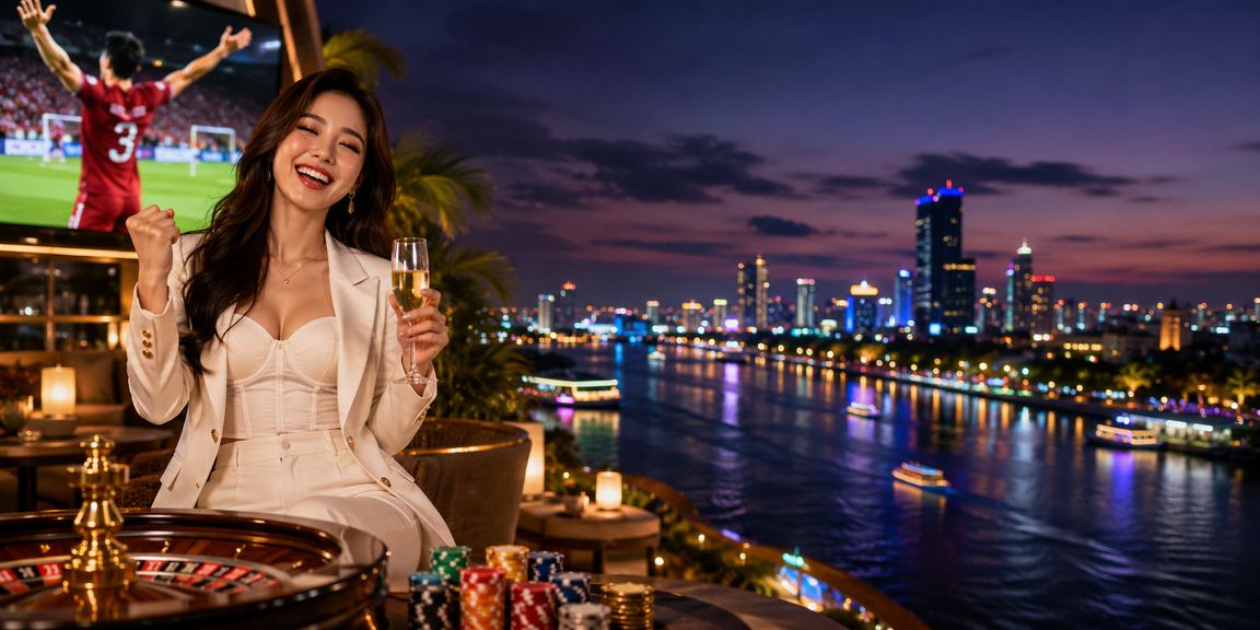 Người chơi xổ số tại Sài Gòn ngồi gần bãi biển cầm điện thoại xem kết quả quay thưởng